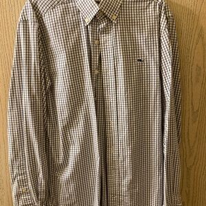 Vineyard Vines blue and white men’s S LS button down polo